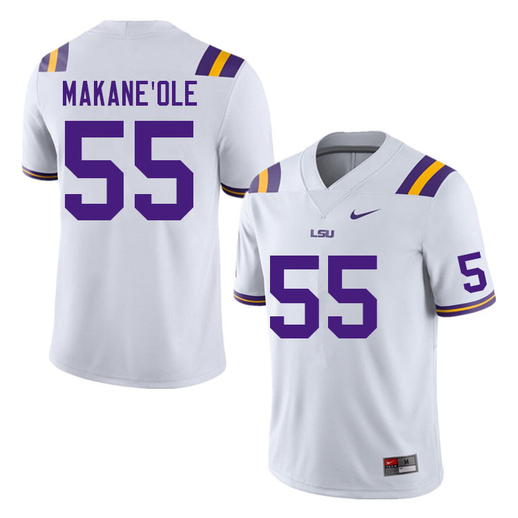 Men #55 Kimo Makane'ole LSU Tigers College Football Jerseys Sale-White